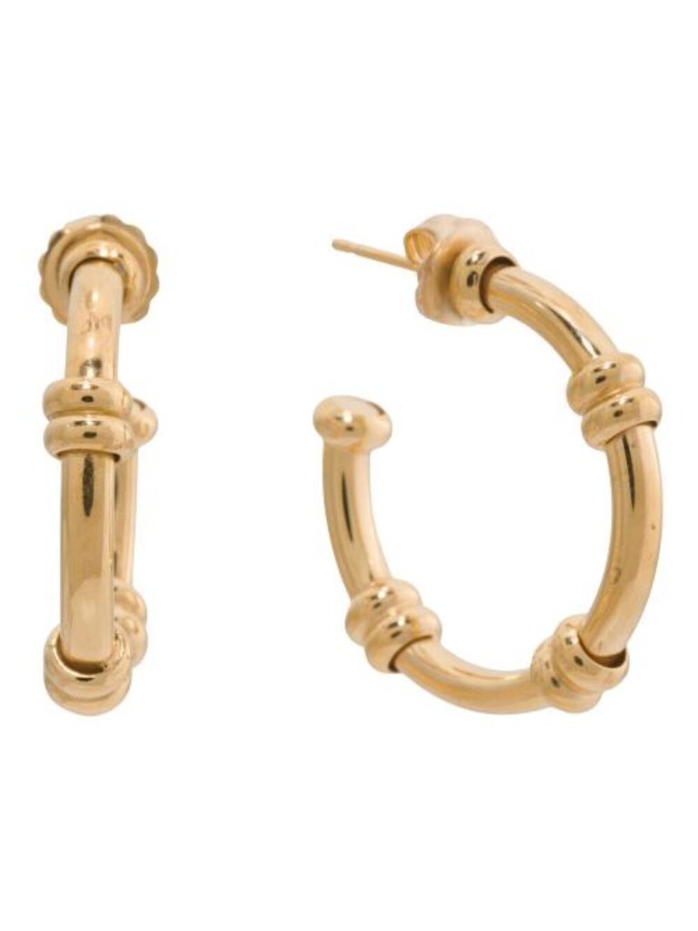 🔥MILOR SILVER Made In Italy 18kt Gold Plated Sterling Silver Hoop Earrings